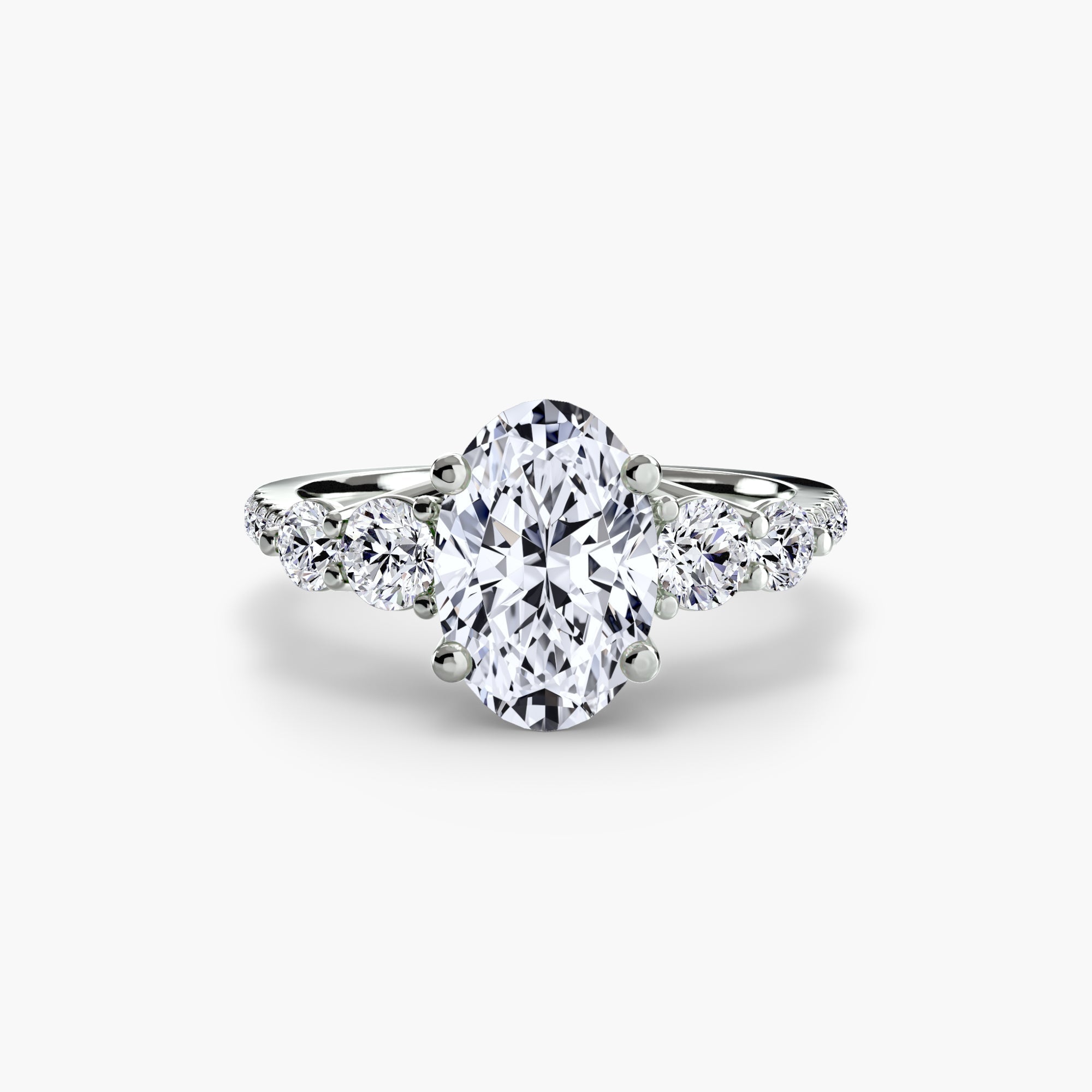 Five Stone Ring with Pavé Band The Perfect Carat