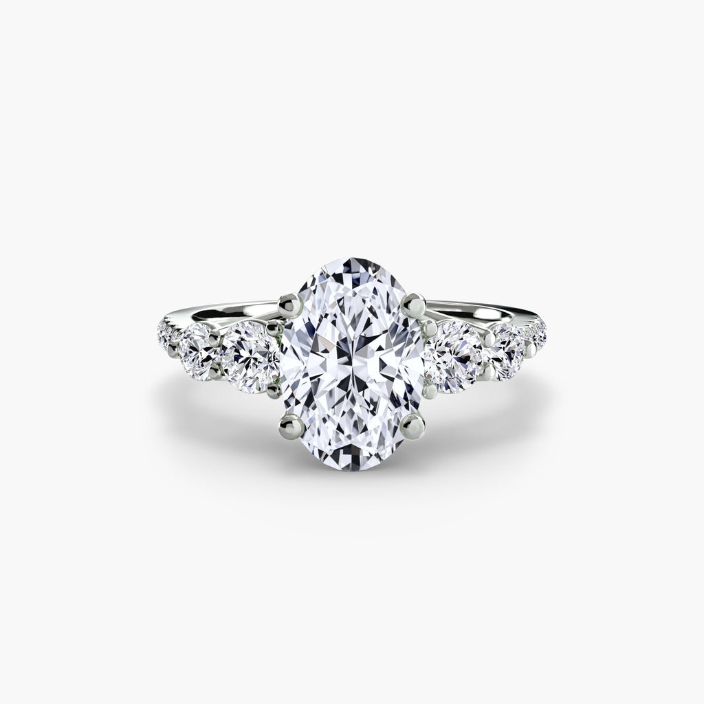 Five Stone Ring with Pavé Band The Perfect Carat
