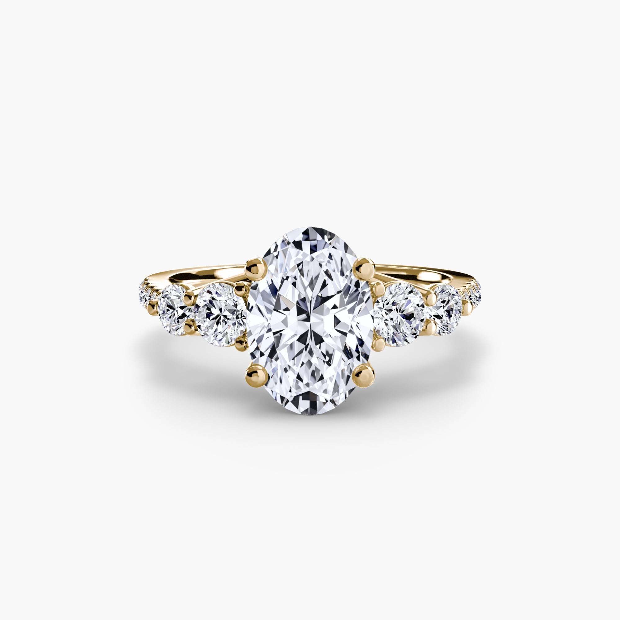 Five Stone Ring with Pavé Band The Perfect Carat