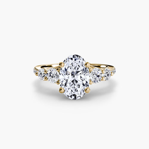 Five Stone Ring with Pavé Band The Perfect Carat