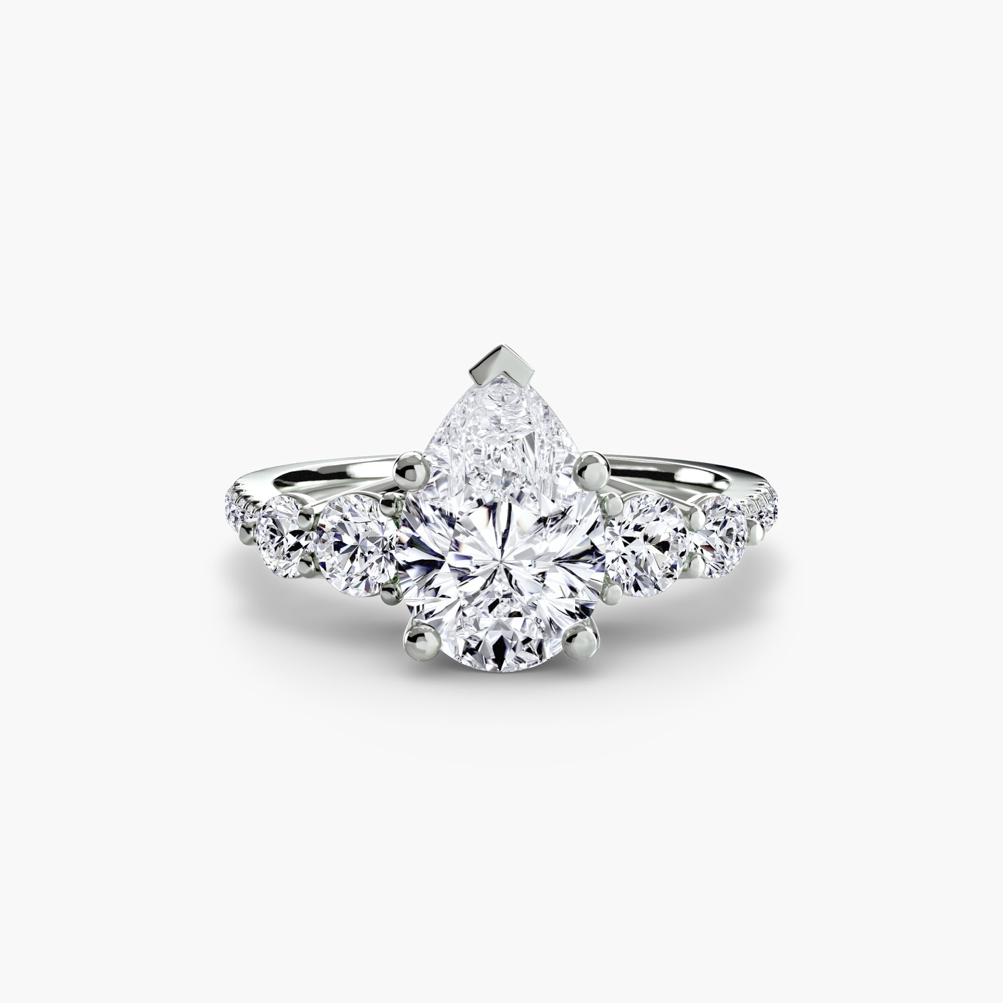 Five Stone Ring with Pavé Band The Perfect Carat