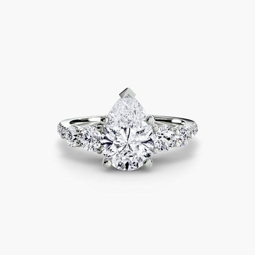 Five Stone Ring with Pavé Band The Perfect Carat