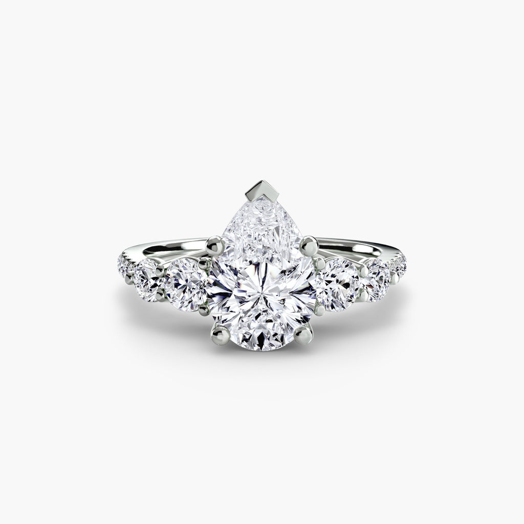 Five Stone Ring with Pavé Band The Perfect Carat