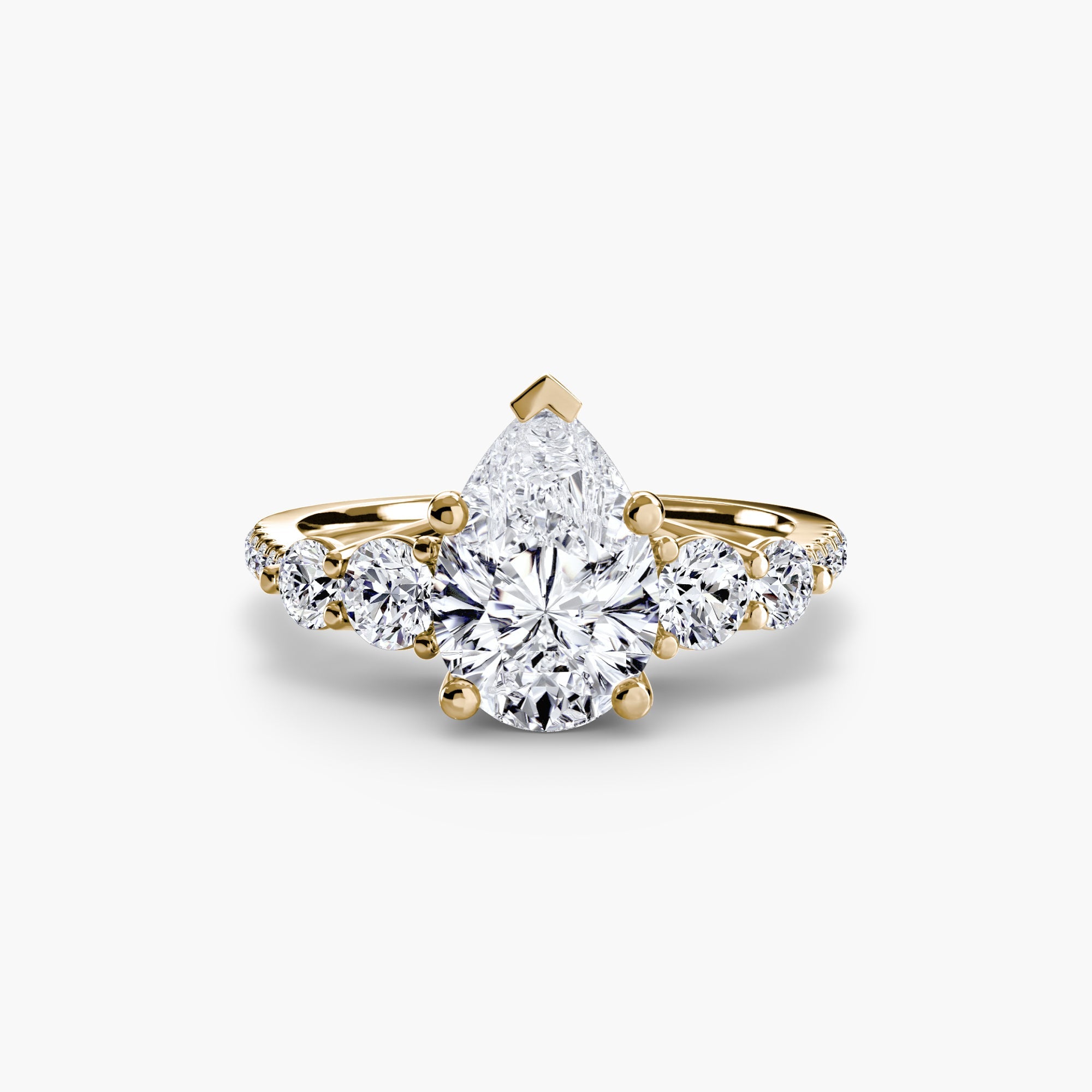 Five Stone Ring with Pavé Band The Perfect Carat