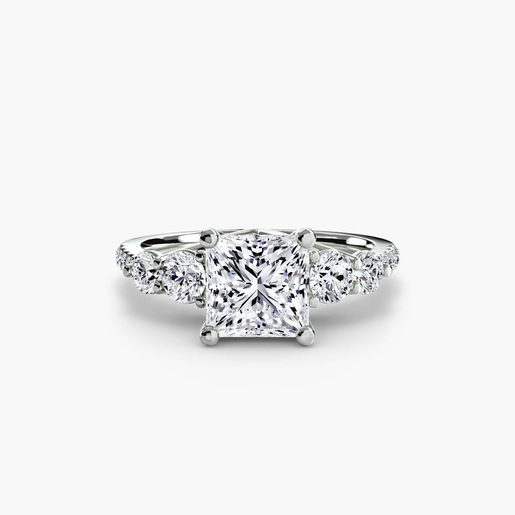 Five Stone Ring with Pavé Band The Perfect Carat