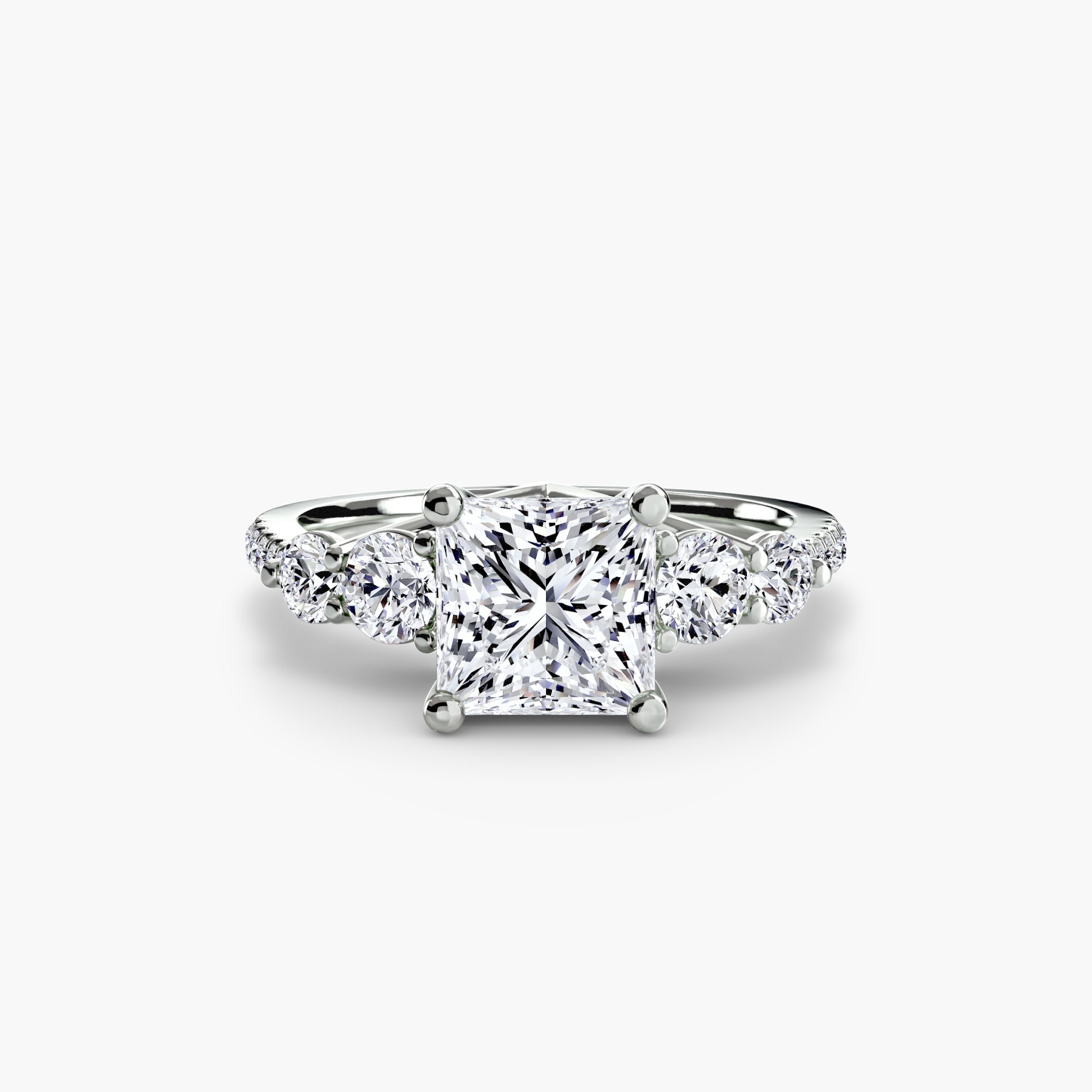 Five Stone Ring with Pavé Band The Perfect Carat