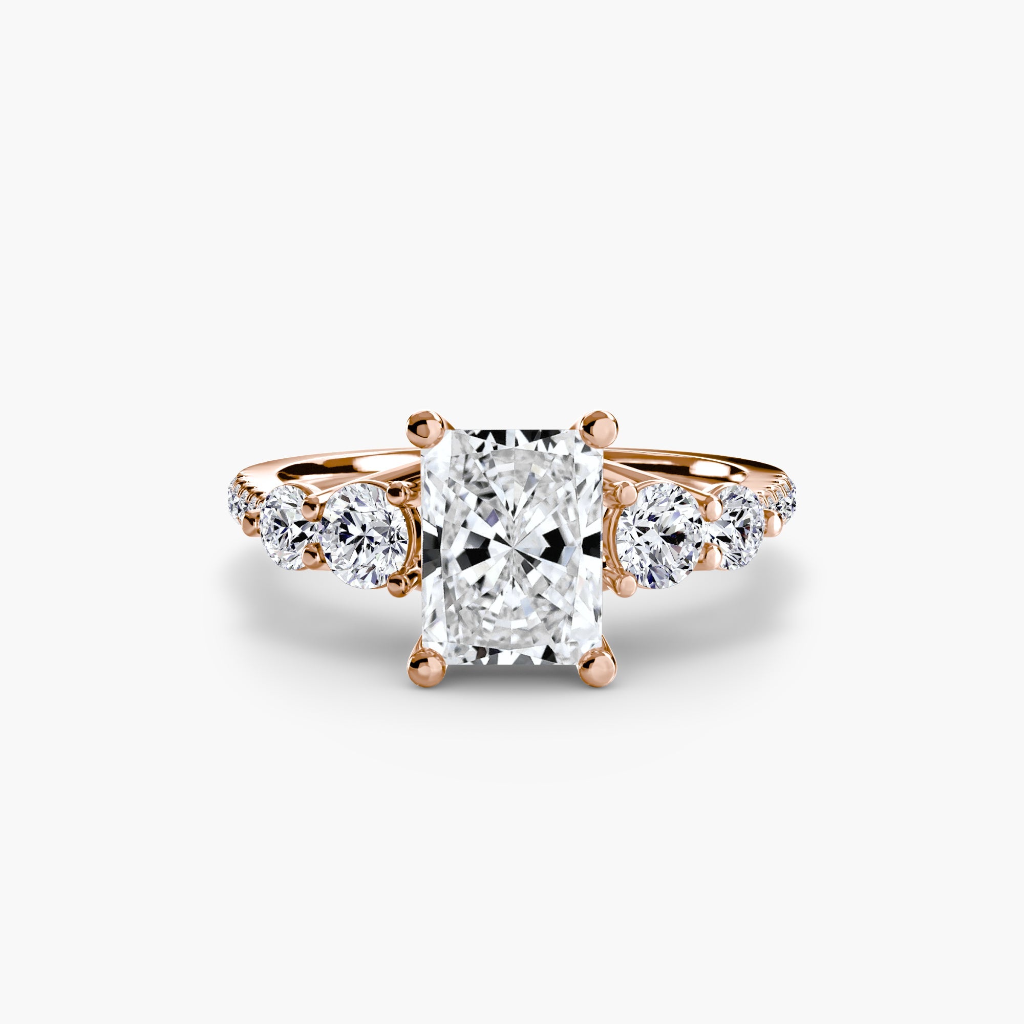 Five Stone Ring with Pavé Band The Perfect Carat