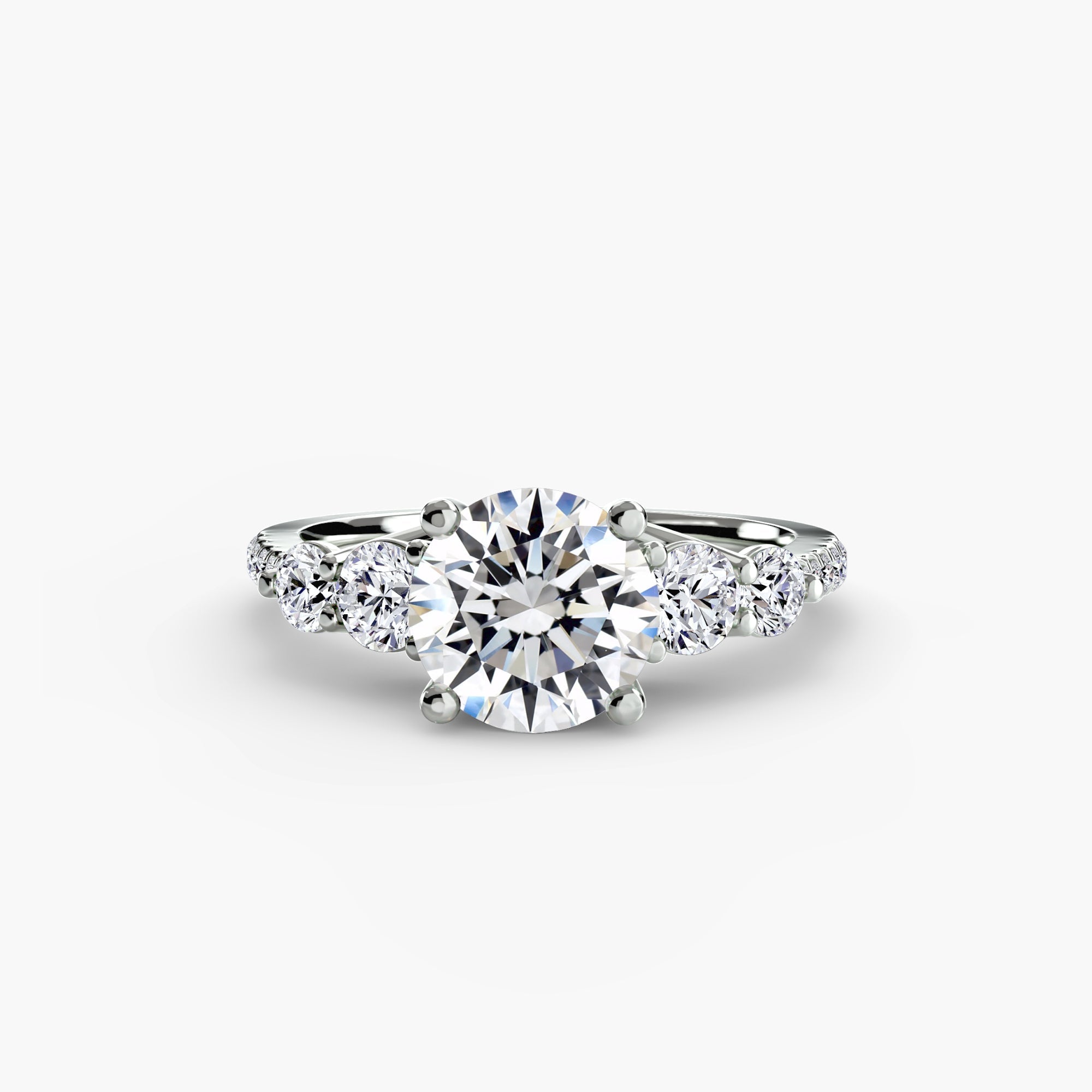 Five Stone Ring with Pavé Band The Perfect Carat