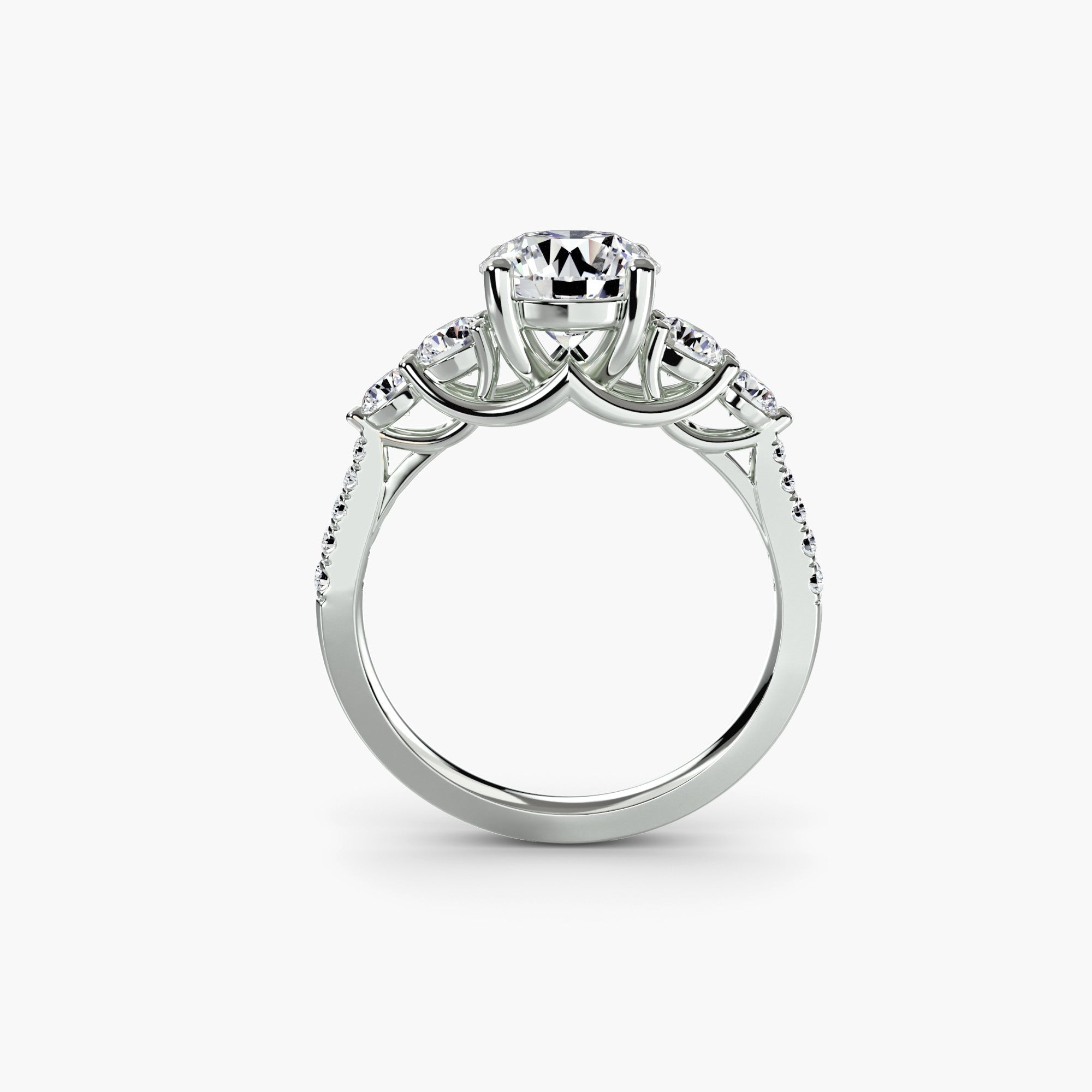 Five Stone Ring with Pavé Band The Perfect Carat