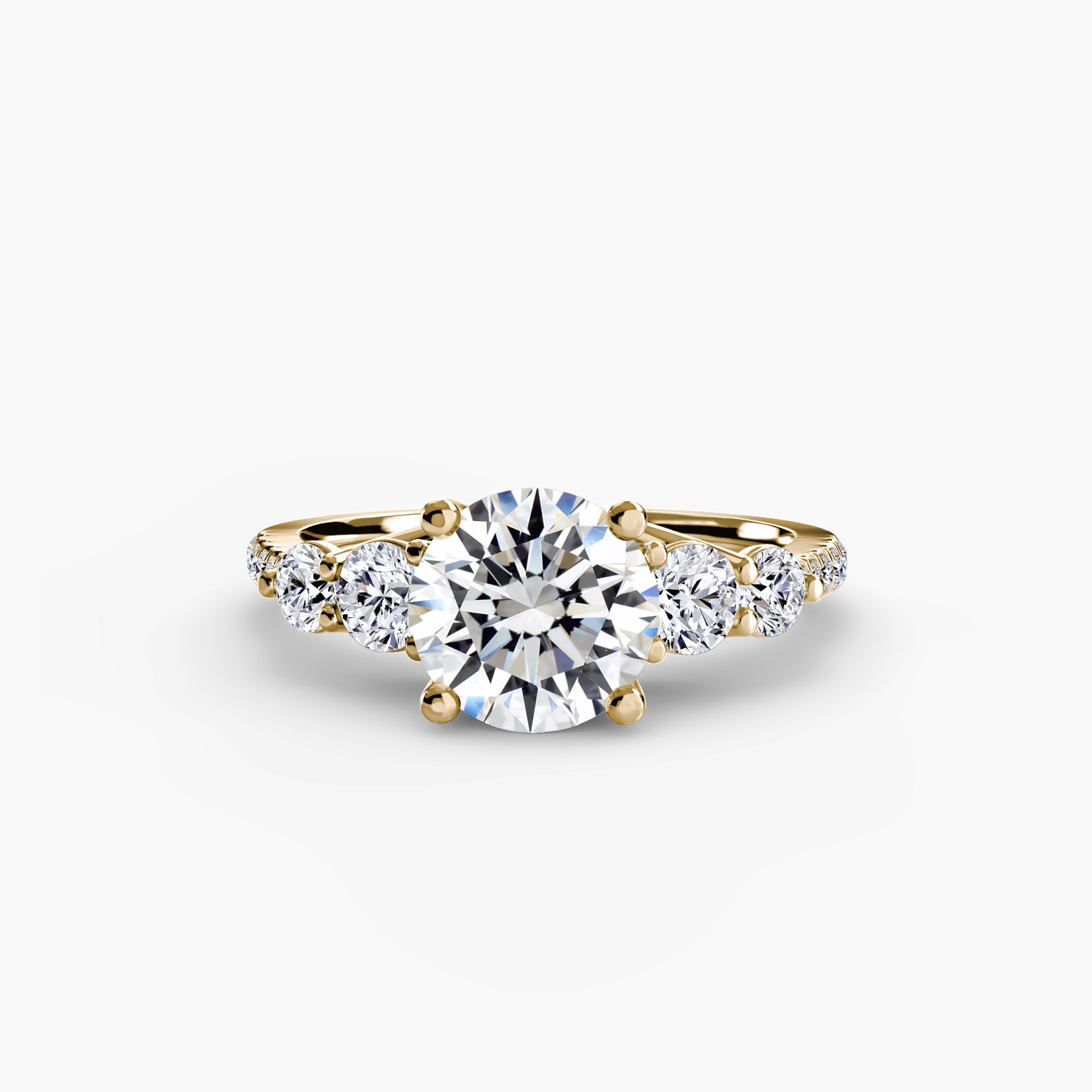 Five Stone Ring with Pavé Band The Perfect Carat