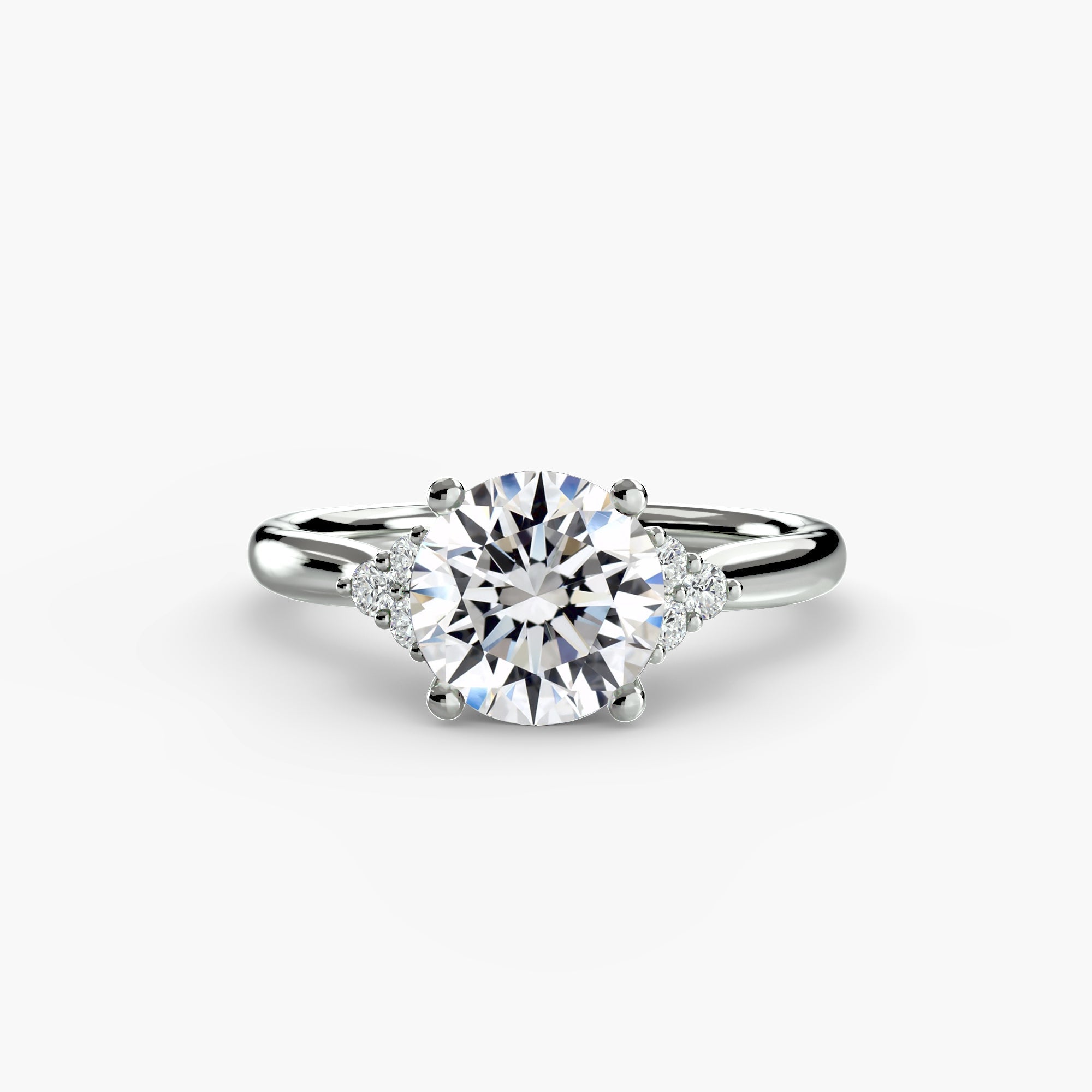 Solitaire with Cluster Shoulders The Perfect Carat