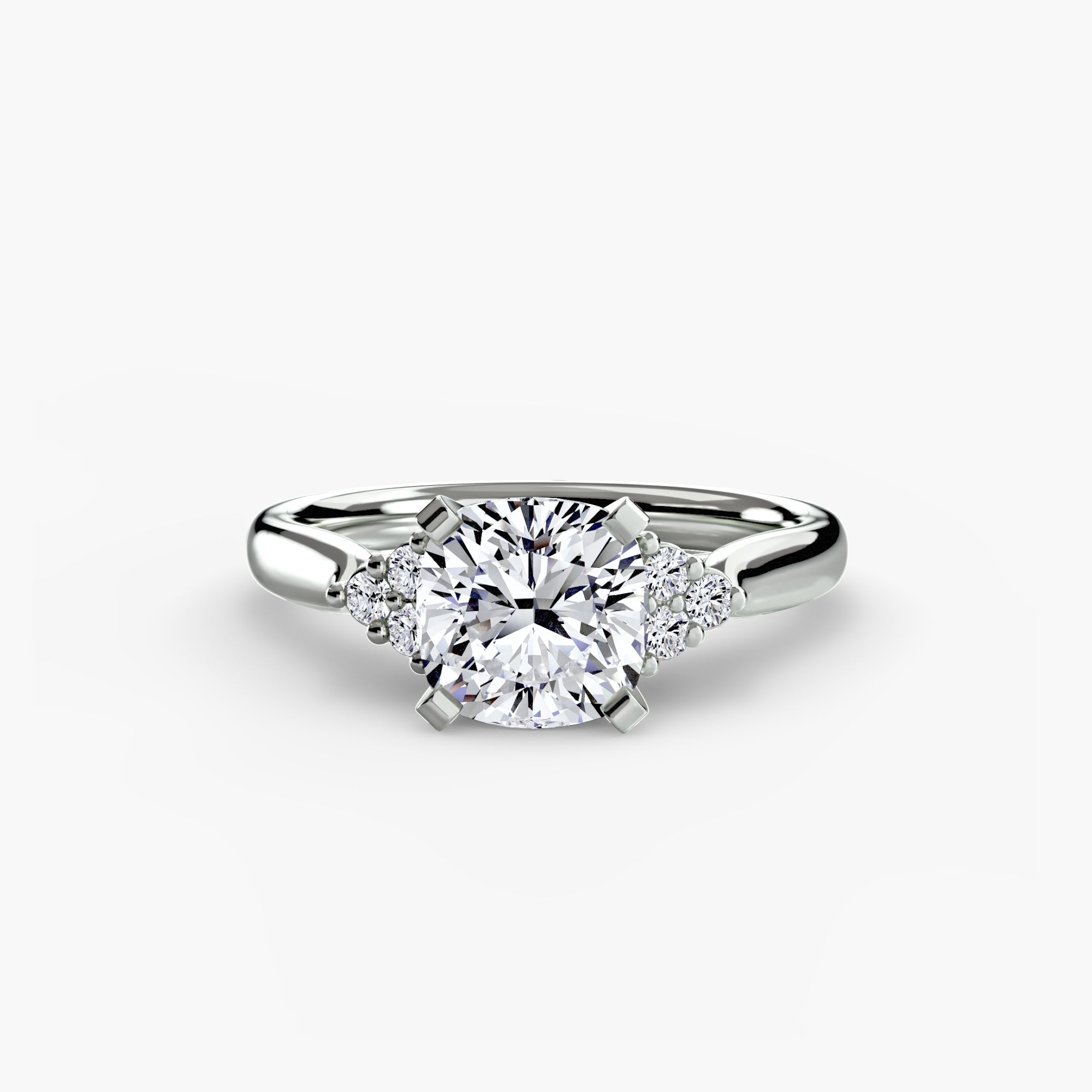 Solitaire with Cluster Shoulders 2 The Perfect Carat
