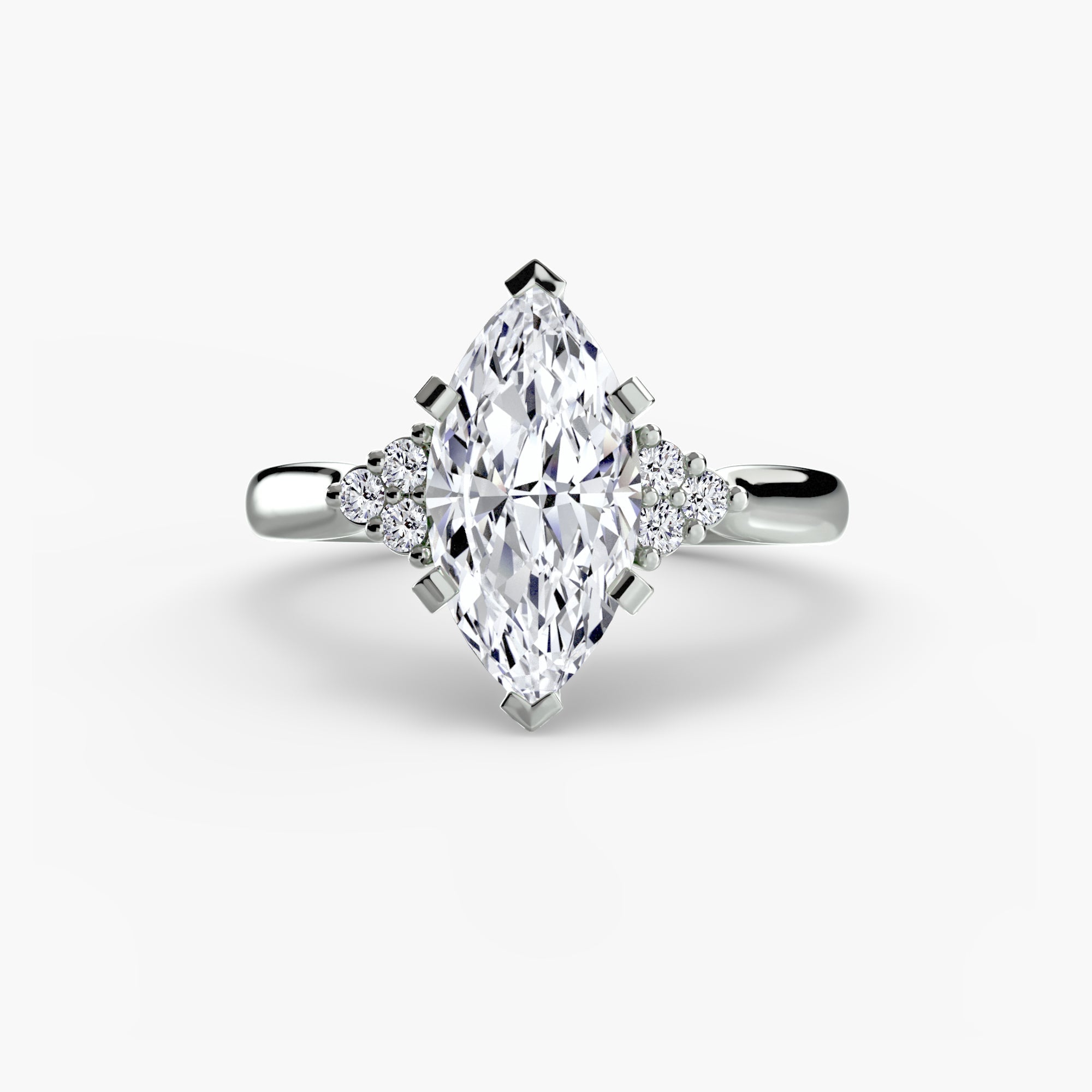 Solitaire with Cluster Shoulders 2 The Perfect Carat