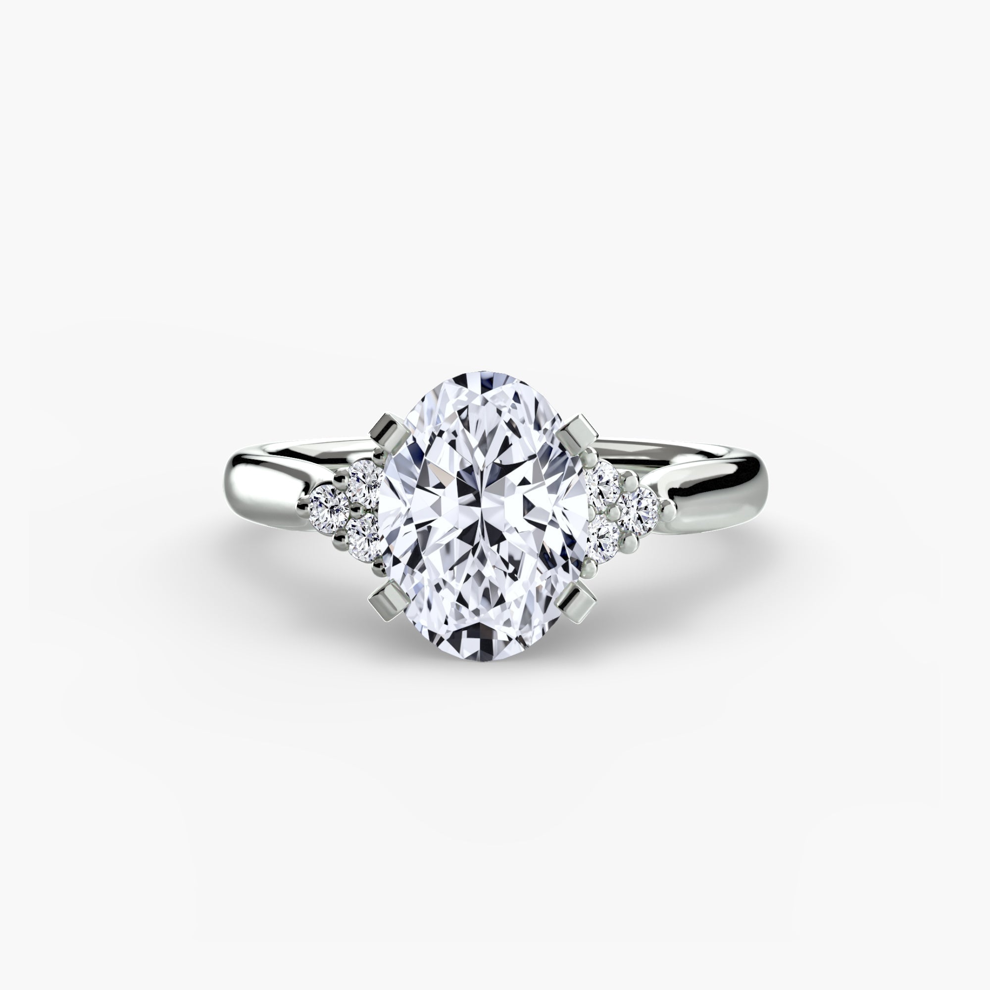 Solitaire with Cluster Shoulders 2 The Perfect Carat
