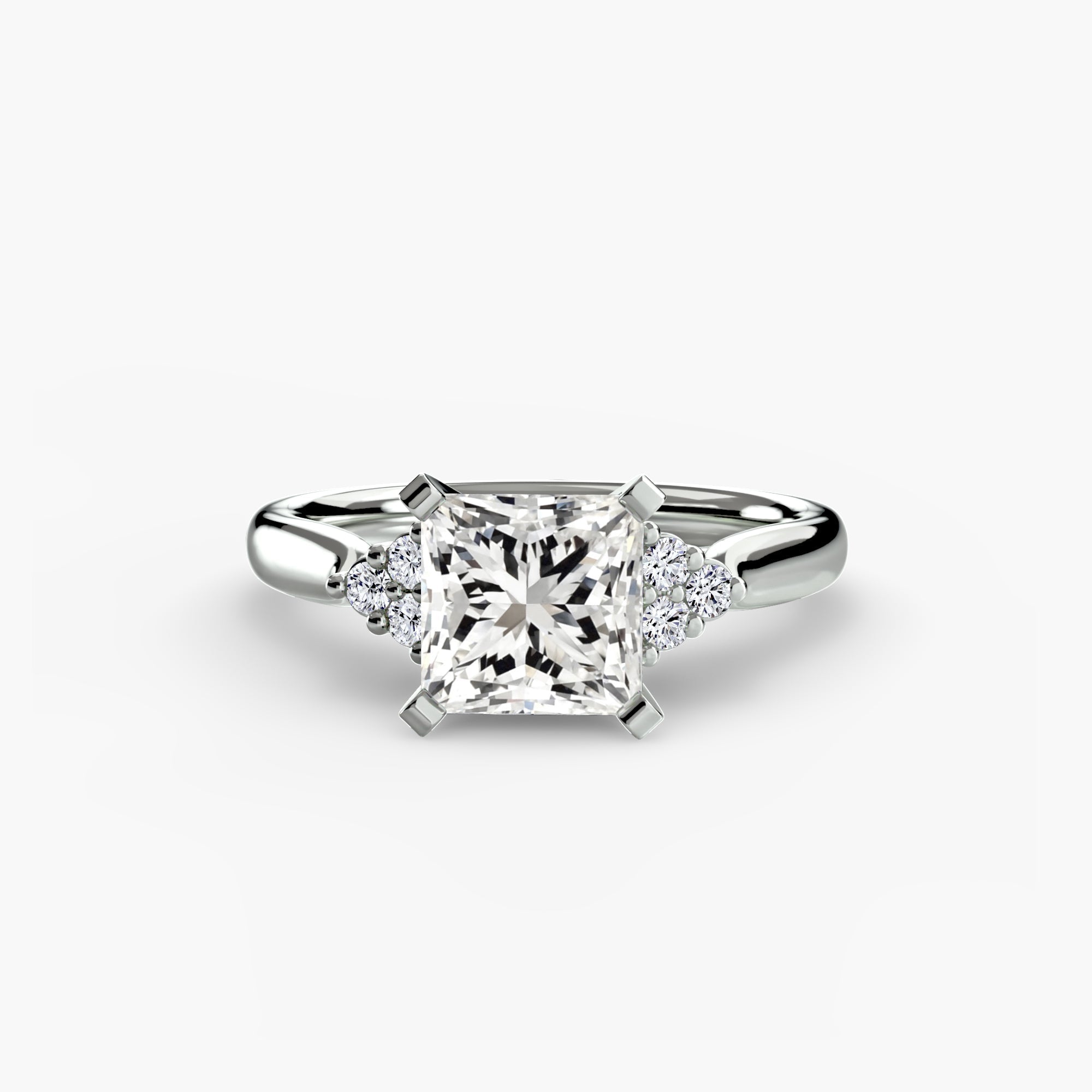 Solitaire with Cluster Shoulders 2 The Perfect Carat