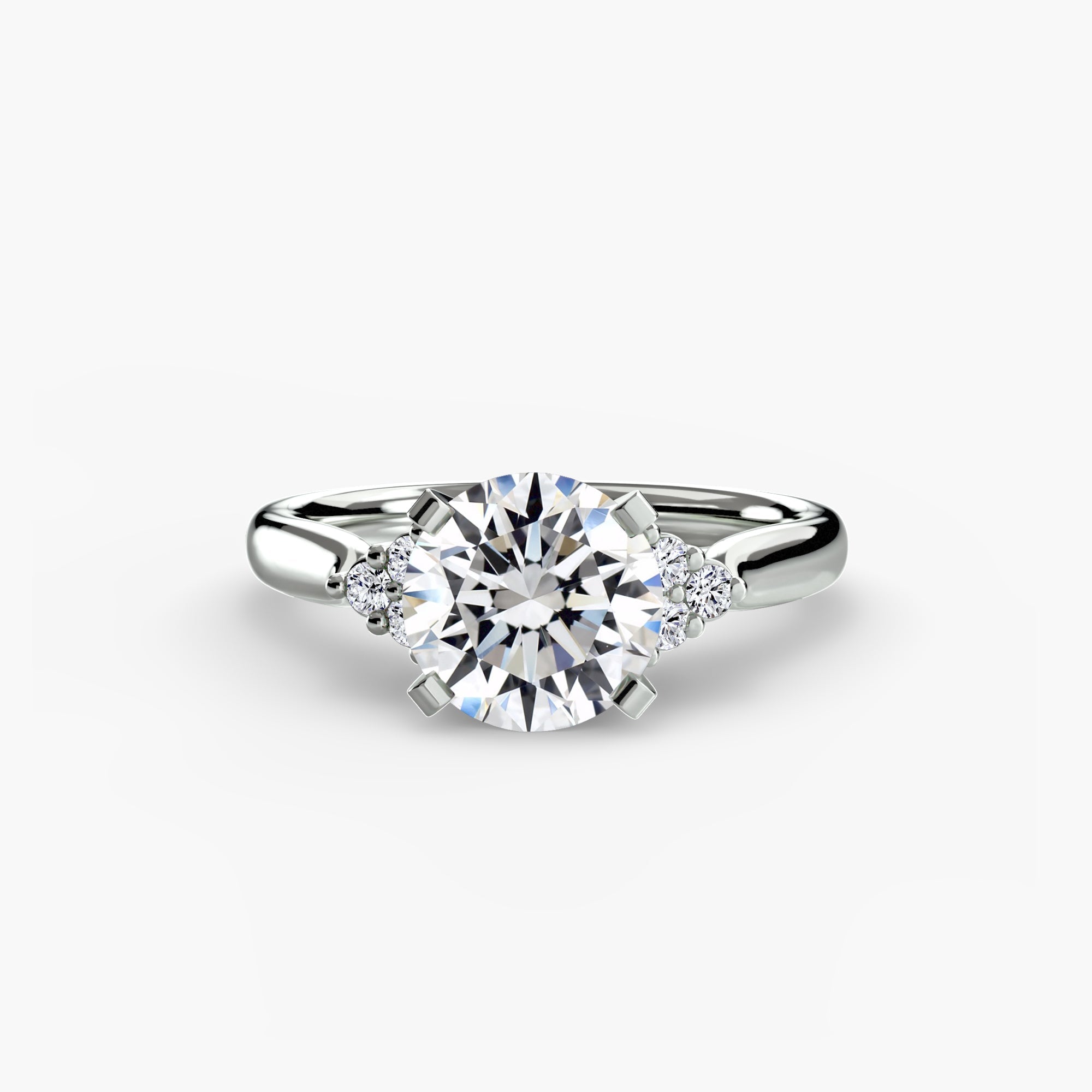 Solitaire with Cluster Shoulders 2 The Perfect Carat