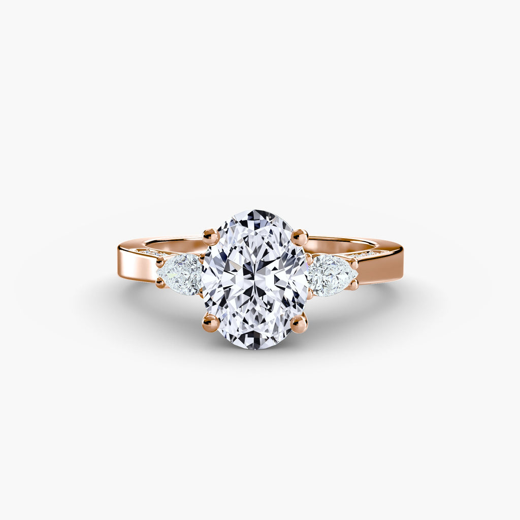 Three Stone with Pavé Shoulders The Perfect Carat