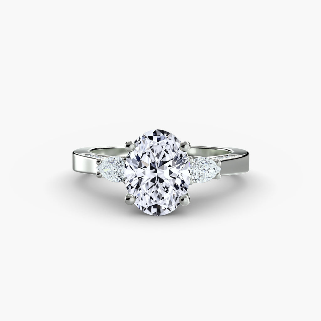 Three Stone with Pavé Shoulders The Perfect Carat