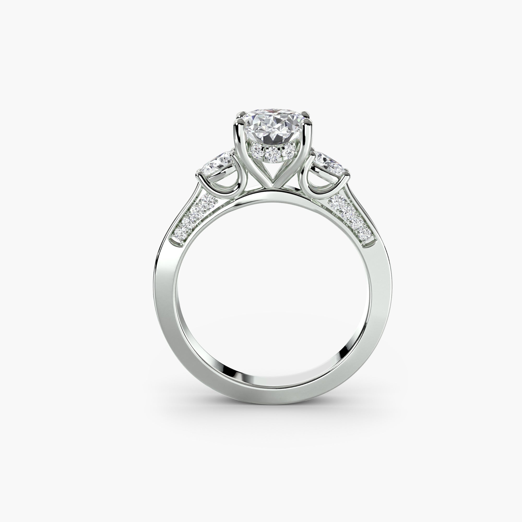 Three Stone with Pavé Shoulders The Perfect Carat