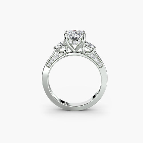 Three Stone with Pavé Shoulders The Perfect Carat
