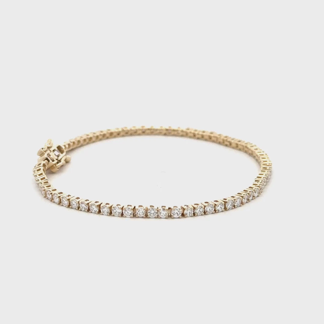 3 Carat Basket 4-Prong Diamond Tennis Bracelet
